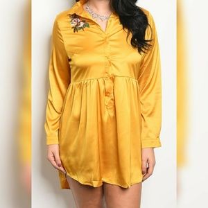 *Plus* Mustard dress